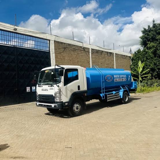 Water delivery truck for clean water supply in Kilimani